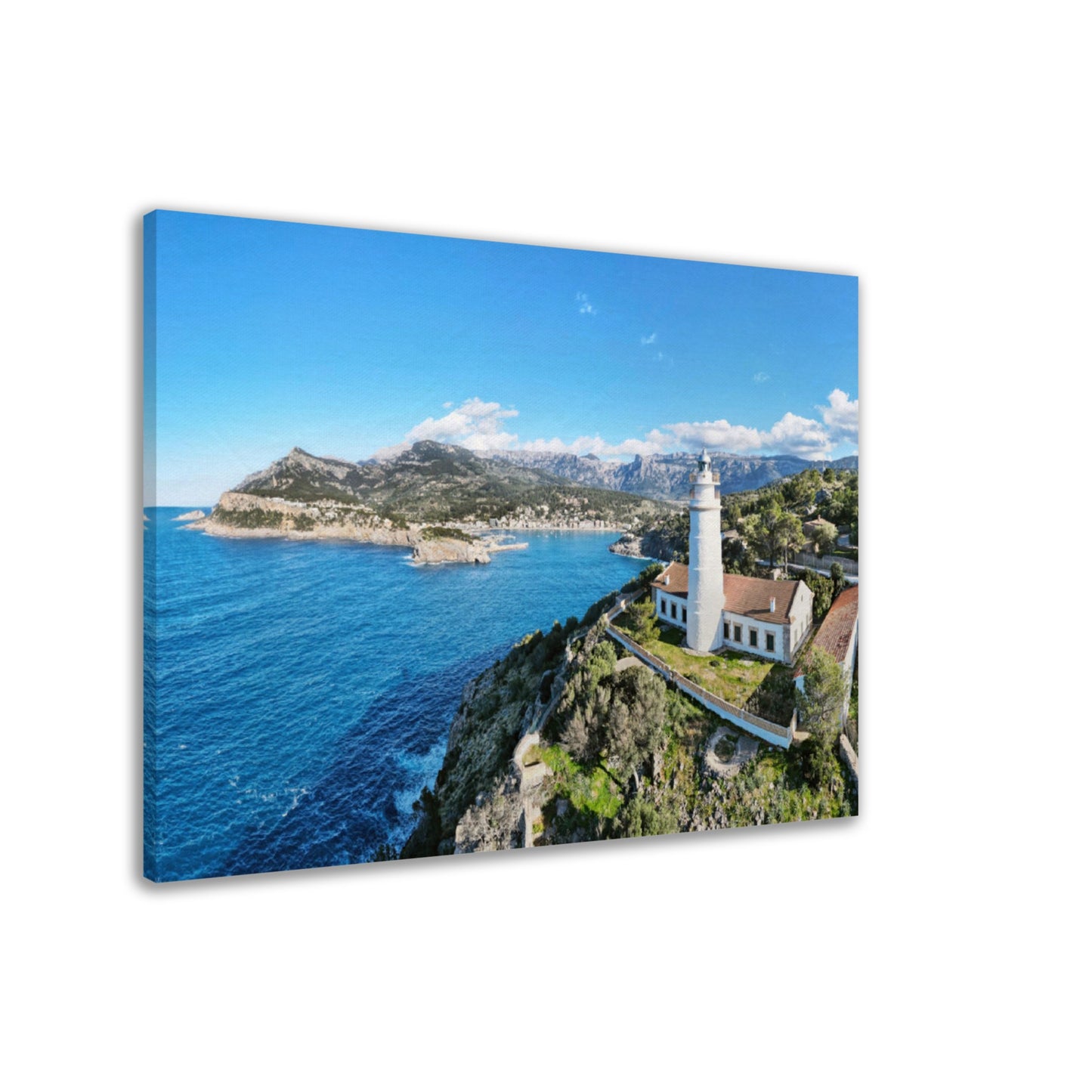 Leuchtturm vor einer Bucht - tolle Panorama-Aufnahme