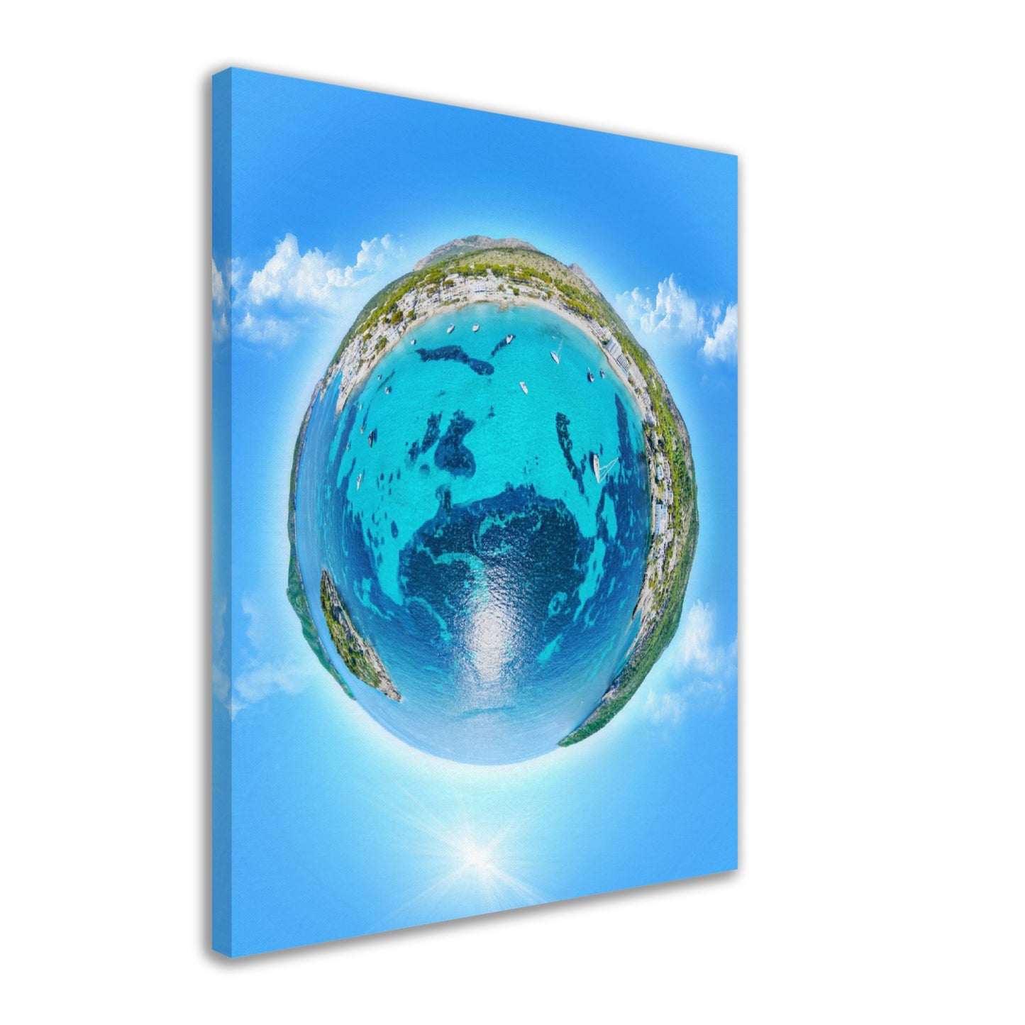 Bucht im Mittelmeer im "little Planet" Stil - kreativ, einmalig, Hingucker