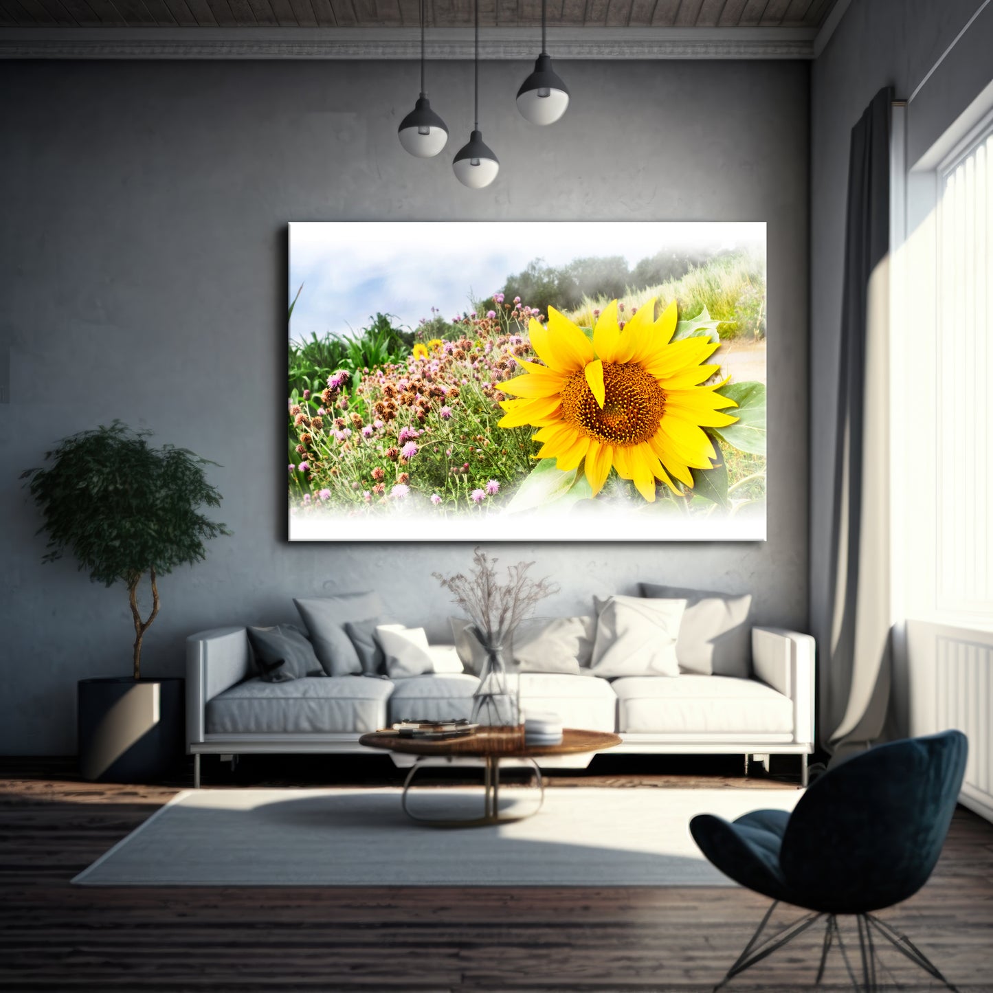 Sonnenblume im Feld, Sommerzeit, Natur