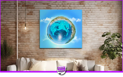 Bucht im Mittelmeer im "little Planet" Stil - kreativ, einmalig, Hingucker