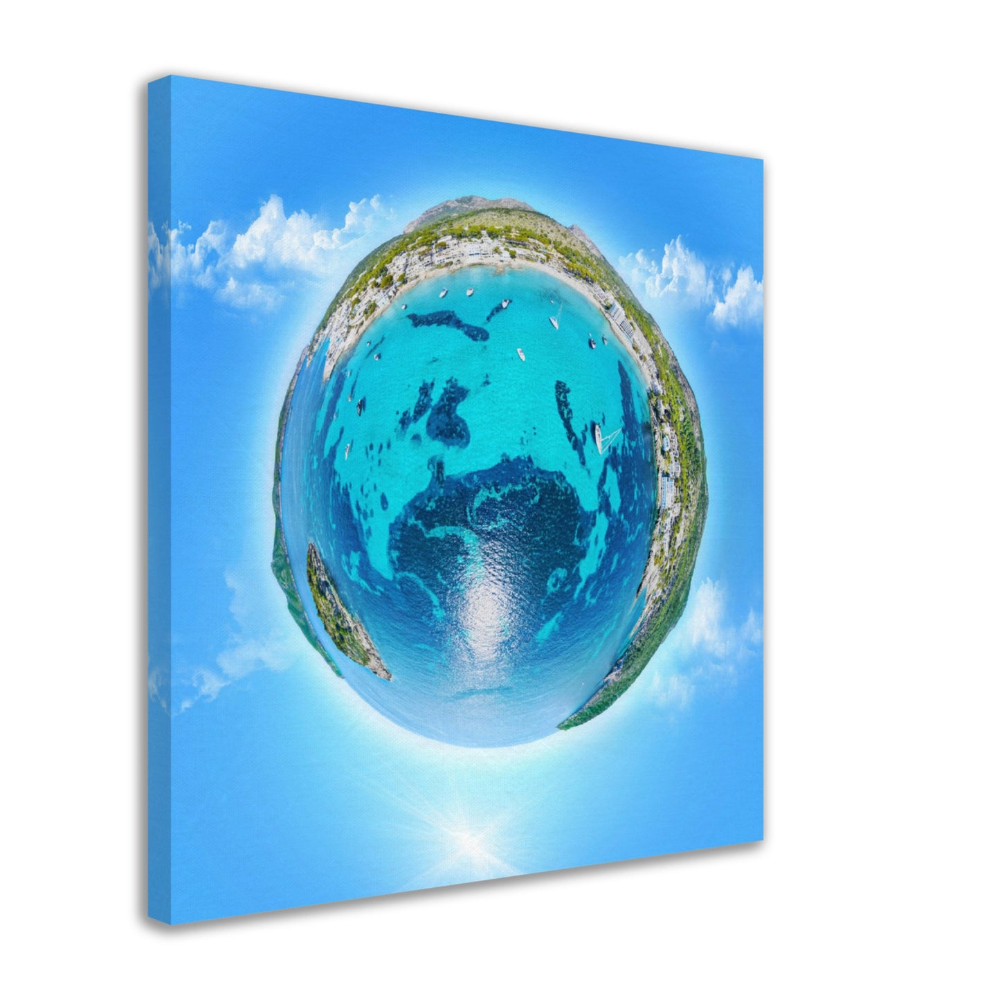 Bucht im Mittelmeer im "little Planet" Stil - kreativ, einmalig, Hingucker