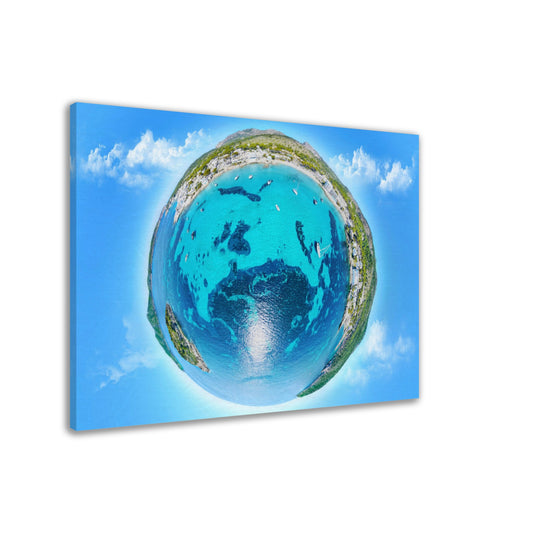Bucht im Mittelmeer im "little Planet" Stil - kreativ, einmalig, Hingucker